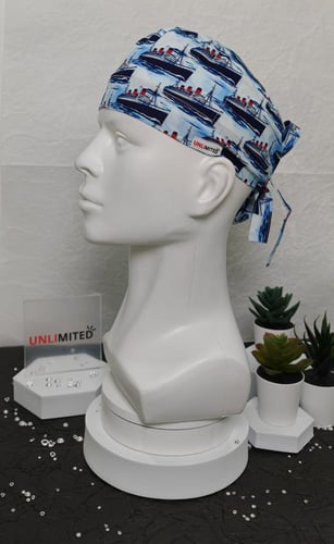 قبعة رأس جراحية بنقشة سفن كلاسيكية – Scrub Cap Cla...