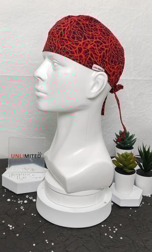 قبعة رأس جراحية بنقشة الأوعية الدموية – Scrub Cap...