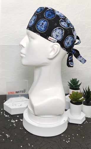قبعة رأس جراحية بتصميم أشعة الدماغ – Scrub Cap Bra...