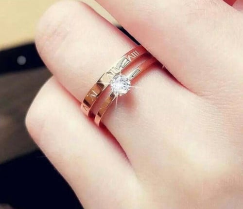 خاتم ذهبي بكريستال