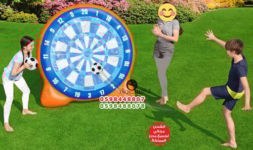 لعبة رمي كور قدم نفخ لاصقة 1×1.5×1.5 متر