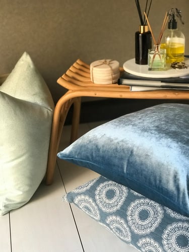 غطاء وسادة جاكار أخضر نعناعي