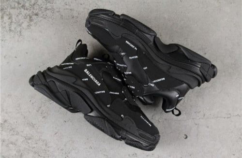 Balenciaga triple S All Over Logo Black