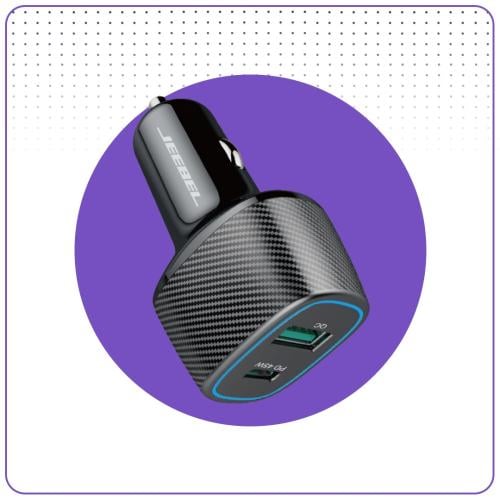 فيش سيارة جيبل 63 واط منفذ pd+منفذ usb