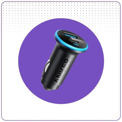 فيش سيارة 52 واط منفذ pd+منفذ usb من ANKER