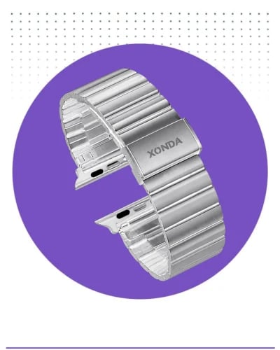 سوار XONDA معدني – متوافق مع Apple Watch، وساعات Samsung وHuawei بمقاسات 20 و22 مم