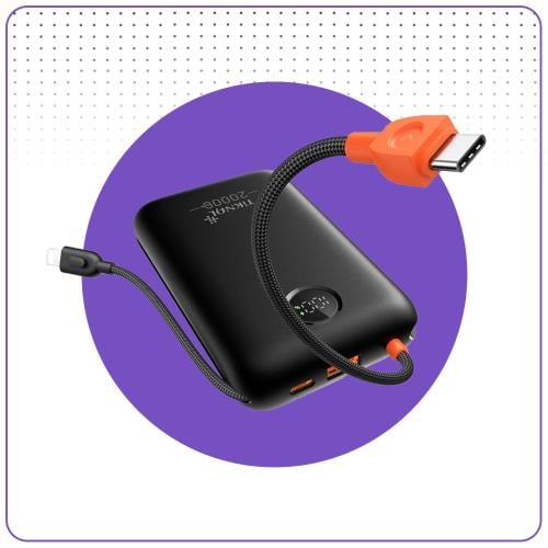 باور بانك بقوة 20000 الف شاشة رقمية وكيبلين مدمجة...