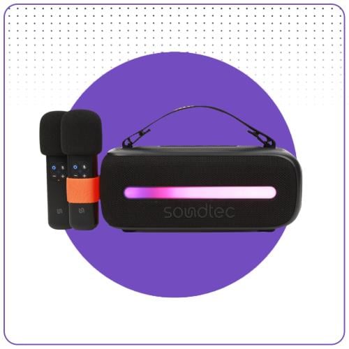 مكبر صوت ساوند تيك 24 واط مع 2 ميكروفون لاسلكي مزد...