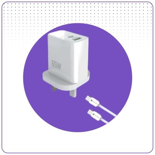 شاحن منزلي 65 واط مع كيبل طرفين تايب سي SONIC SJ30...