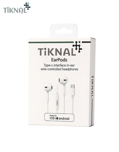 سماعة تايب سي سلك معتمده ابل TiKNAL صوت واضح ونقي