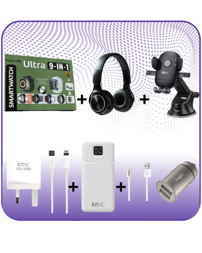 عرض ساعة ذكية 9 في 1 7 سيور +باور بانك 20000 الف +...