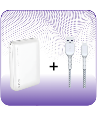 عرض باور بانك بقوة 10000 الف X-LIVE+كابل ايفون USB...