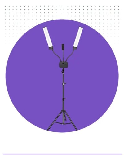 إضاءة LED مزدوجة الأذرع للتصوير 45 واط مع ريموت وشحن USB وتحكم في السطوع من 10% إلى 100%