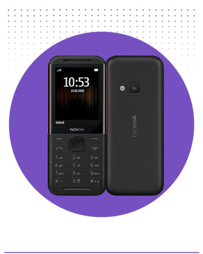 جوال نوكيا 5310 شريحتين وراديو FM اسود مع احمر كلاسيكي