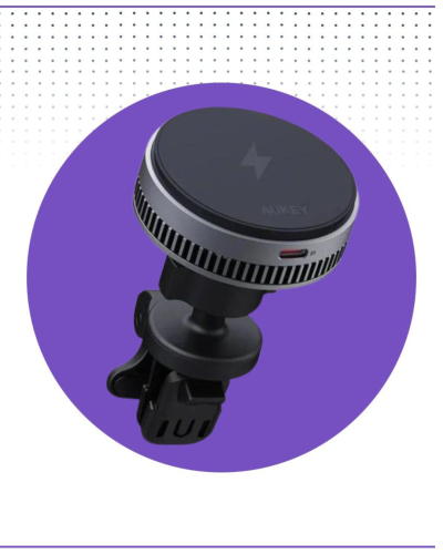 حامل جوال مع شاحن سيارة لاسلكي مغناطيس 25 واط لفتح...