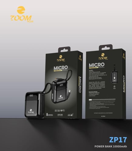 باور بانك بقوة 10 الف مع كابل مدمج تايب سي +لايتنغ...