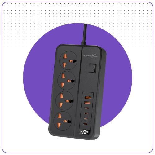 توصيلة كهرباء 3 متر 4 منافذ pd+منفذين Usb من POROD...