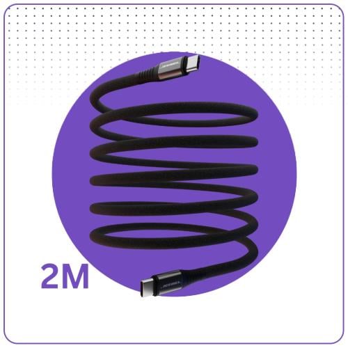 كابل جيبل طرفين تايب سي قماش 2 متر 240 واط
