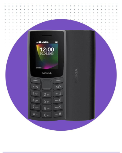 جوال Nokia 106 شريحتين اسود | بطارية طويلة وراديو...