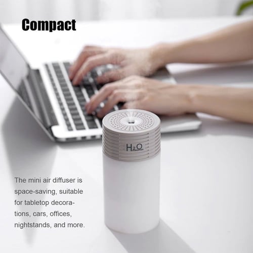 مرطب هواء USB-MICROصغير وهادئ مع إضاءة ملونة وترطي...