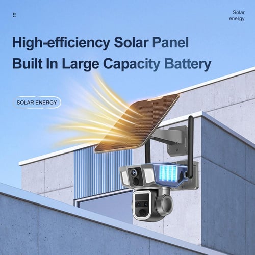 كاميرا طاقه شمسيه 180 درجه الدقه 8 ميقا بكسل الوضو...