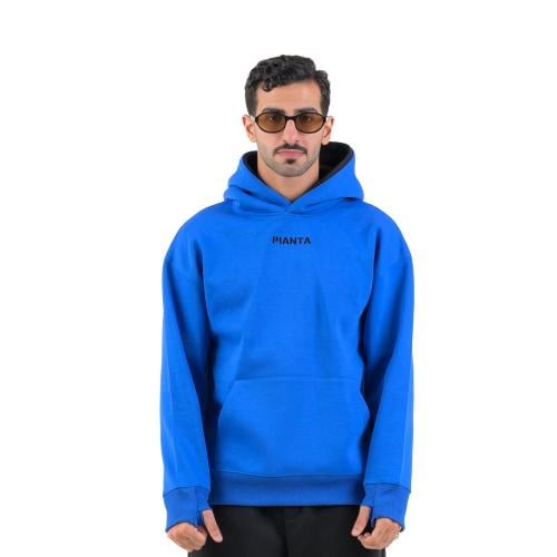 Blue hoodie Double cap Oversize