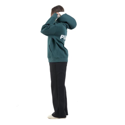 Dark green hoodie Double cap Oversize
