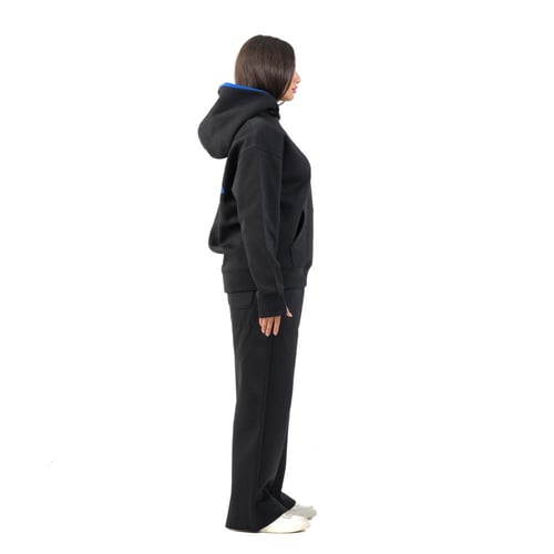 Black hoodie Double cap Oversize
