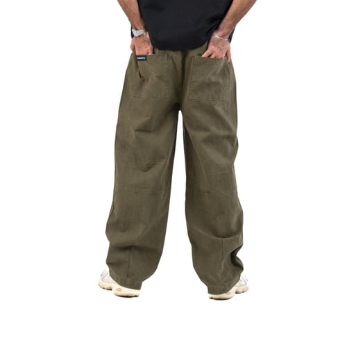 Olive green denim pants