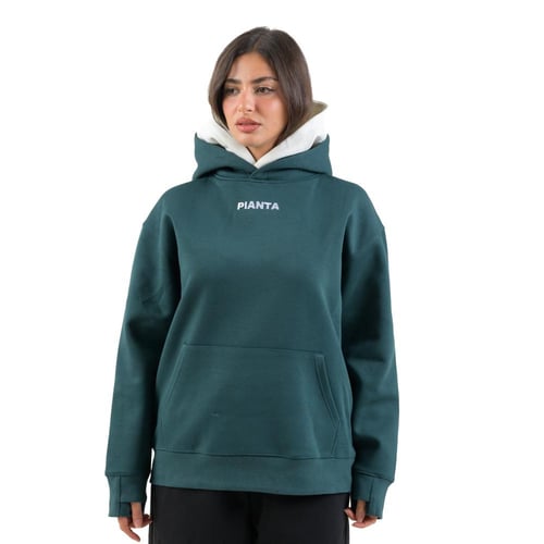 Dark green hoodie Double cap Oversize