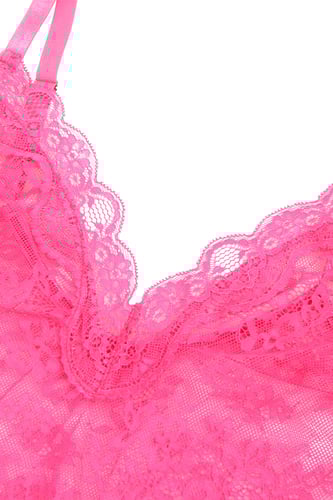 بودي سوت شبكي دانتيل روز رِد بفتحة أمامية