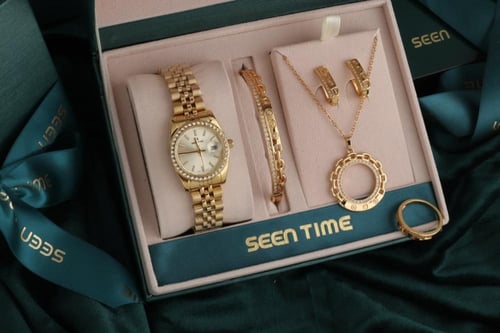 طقم ساعة نسائية فاخرة
