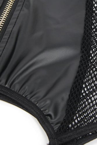 فستان جلد أسود