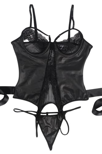 لانجري جلد أسود