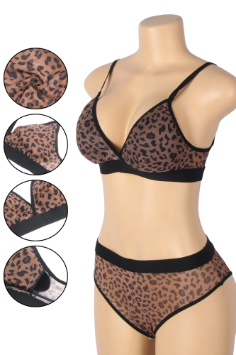 طقم لانجري بنقشة النمر