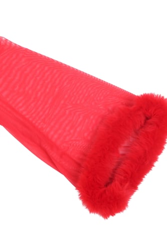 روب لانجري قصير شيفون أحمر