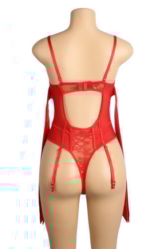 بودي سوت دانتيل أحمر