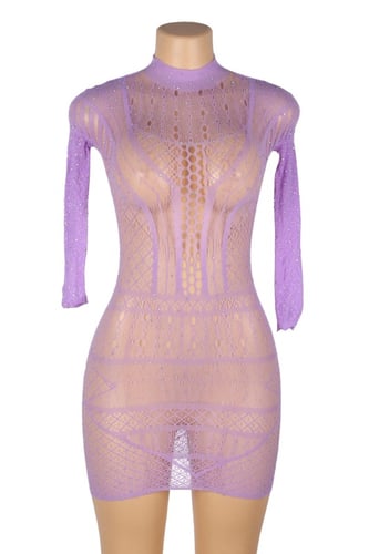 فستان لانجري شبك موف