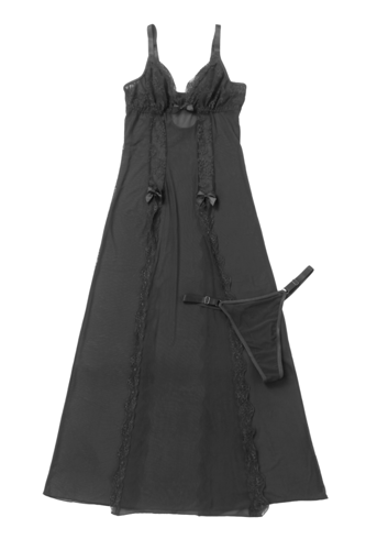 فستان نوم لانجري شيفون أسود