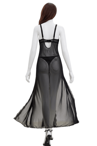 فستان نوم لانجري شيفون أسود