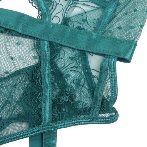 لانجري دانتيل خضراء شفافة