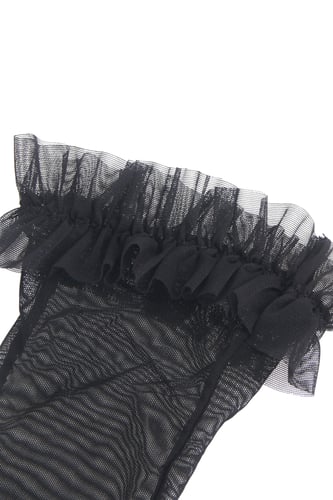 بودي سوت شبكي أسود مخملي