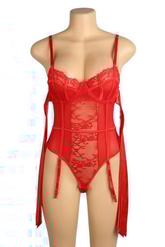 بودي سوت دانتيل أحمر