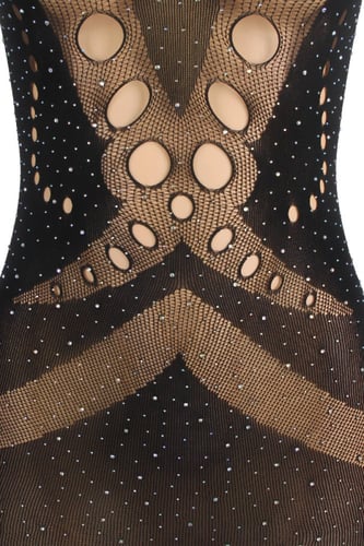 فستان لانجري شبك أسود