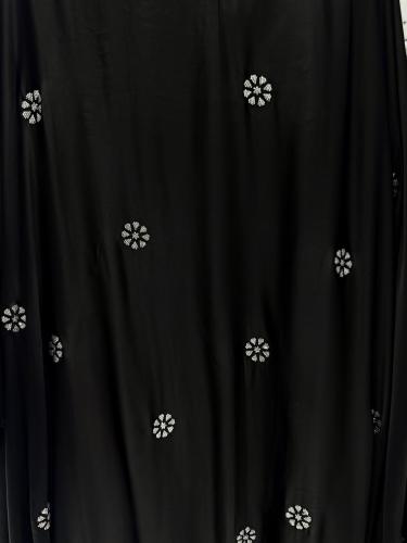 Natural silk abaya, set with the hijab, silver cry...