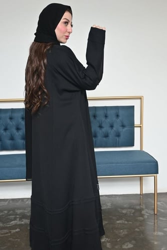 عباية كلوش سادة بخطوط من اسفل