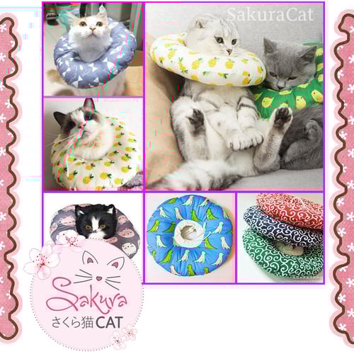 طوق للحماية - شكل رسوم وجه القطة -