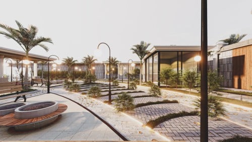 لاندسكيب خارجي مساحة 500م2 أو اقل