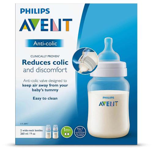 رضاعة فيليبس أفنت 260 مل مانع للمغص 2 قطعة philips...