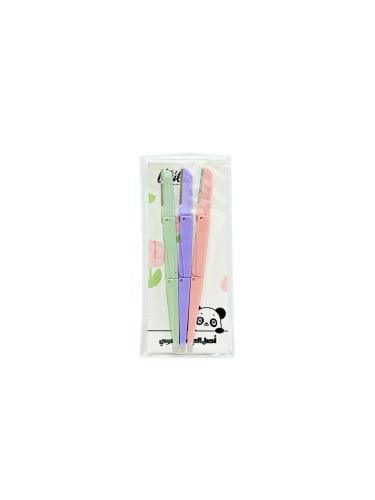 تشذيب حواجب V-sharp ثلاثي الطيات (مجموعة من 3 قطع) V-sharp tri-fold eyebrow trimmer three-piece set